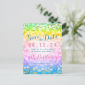 Carte Postale Faire-part Anniversaire de enfant Party Enregistrer la date U (Debout devant)