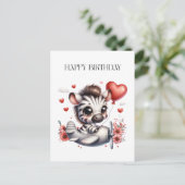 Carte Postale Faire-part Anniversaire de Zebra Pilot (Debout devant)