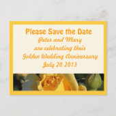 Carte Postale Faire-part Anniversaire du Mariage d'or Enregistrer la date (Devant)