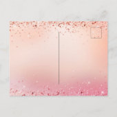 Carte Postale Faire-part Anniversaire rose rose rose or enregistrer la date (Dos)