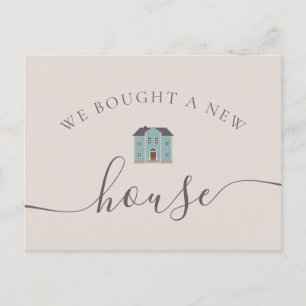 Carte Postale Faire-part Annonce Cream & Teal Nous avons acheté une nouvell