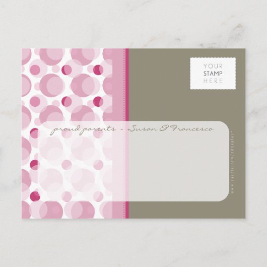 Carte Postale Faire-part ANnonce de bébé :: bonjour bébé 9 (Dos)