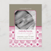 Carte Postale Faire-part ANnonce de bébé :: bonjour bébé 9 (Devant)