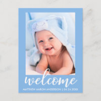 Annonce de Bienvenue Nouveau Bébé Bleu