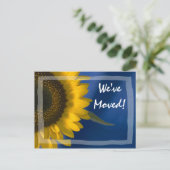 Carte Postale Faire-part Annonce de changement d'adresse au tournesol sur f (Debout devant)