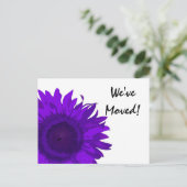 Carte Postale Faire-part Annonce de changement d'adresse Tournesol Violet (Debout devant)
