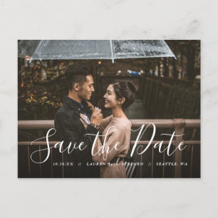 Carte Postale Faire-part Annonce de date de sauvegarde de superposition de 