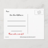 Carte Postale Faire-part Annonce de déménagement (Dos)