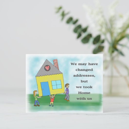 Carte Postale Faire-part Annonce de déménagement à domicile (Debout devant)