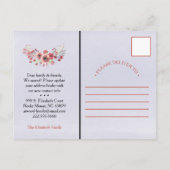 Carte Postale Faire-part Annonce de déménagement à nouvelle adresse florale (Dos)