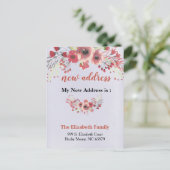Carte Postale Faire-part Annonce de déménagement à nouvelle adresse florale (Debout devant)