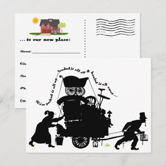 Carte Postale Faire-part Annonce de déménagement à trous (Devant / Derrière)
