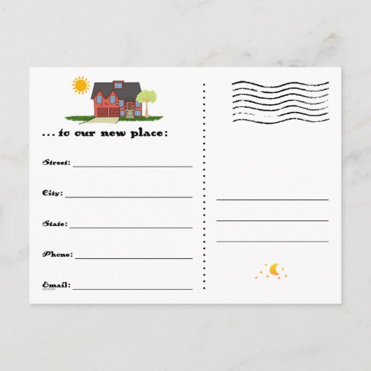 Carte Postale Faire-part Annonce de déménagement à trous (Dos)