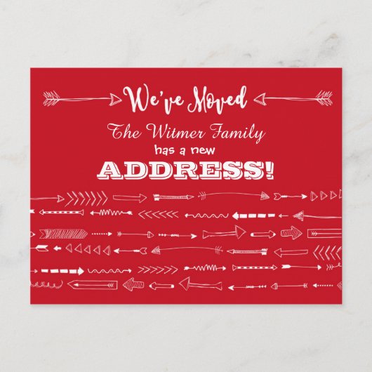 Carte Postale Faire-part Annonce de déménagement avec flèches modernes dood (Devant)