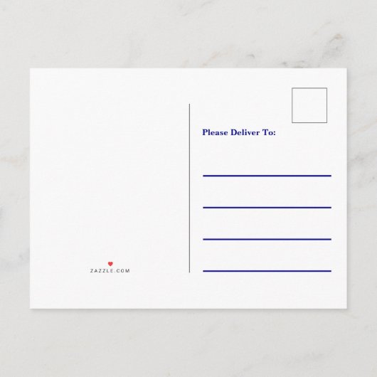 Carte Postale Faire-part Annonce de déménagement Bleu Nautique et Ancre Bla (Dos)