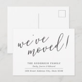 Carte Postale Faire-part Annonce de déménagement Calligraphie moderne (Devant / Derrière)