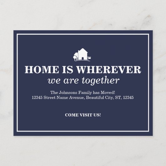 Carte Postale Faire-part Annonce de déménagement dans une nouvelle maison b (Devant)