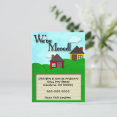 Carte Postale Faire-part Annonce de déménagement de Green Hills (Debout devant)