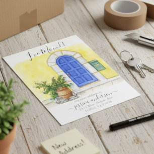 Carte Postale Faire-part Annonce de déménagement de la porte d'entrée