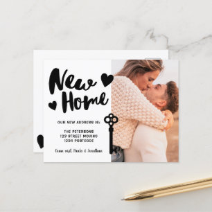 Carte Postale Faire-part Annonce de déménagement de nouvelle maison Script