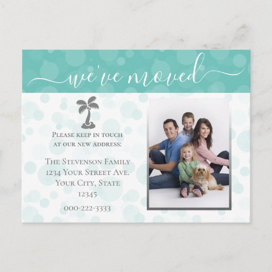 Carte Postale Faire-part Annonce de déménagement de photos de plage Changem (Devant)