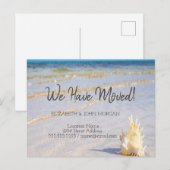 Carte Postale Faire-part Annonce de déménagement de Seashell Waves Beach (Devant / Derrière)