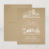Carte Postale Faire-part Annonce de déménagement de succulente Home Sweet H (Devant / Derrière)