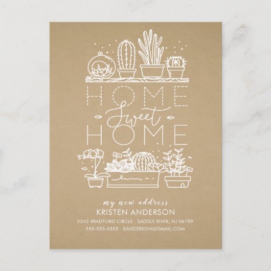 Carte Postale Faire-part Annonce de déménagement de succulente Home Sweet H (Devant)