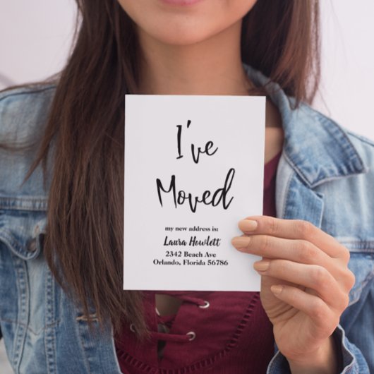 Carte Postale Faire-part Annonce de déménagement écriture moderne