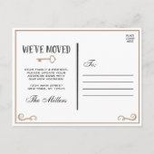 Carte Postale Faire-part Annonce de déménagement élégante et rustique avec  (Dos)