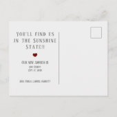 Carte Postale Faire-part Annonce de déménagement et lin vert US Heart (Dos)