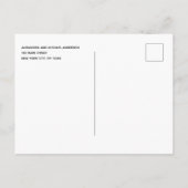 Carte Postale Faire-part Annonce de déménagement floral bleu marine et bord (Dos)