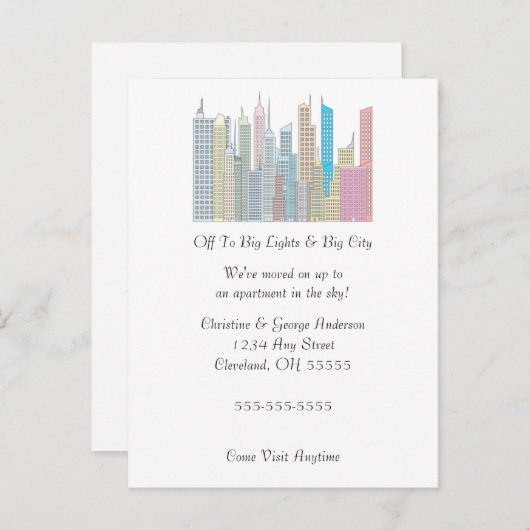 Carte Postale Faire-part Annonce de déménagement Grandes lumières Grande vi (Devant / Derrière)