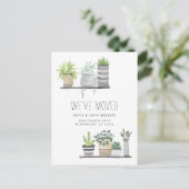 Carte Postale Faire-part Annonce de déménagement | Jardin fleuri (Debout devant)