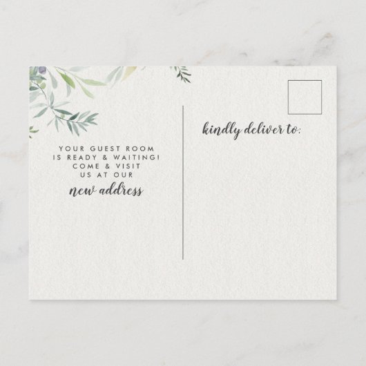 Carte Postale Faire-part Annonce de déménagement Nouvelle Racine Chêne (Dos)