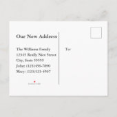 Carte Postale Faire-part Annonce de déménagement personnalisée or faux et n (Dos)