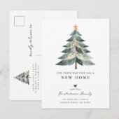 Carte Postale Faire-part Annonce de déménagement pour l'arbre de Noël moder (Devant / Derrière)