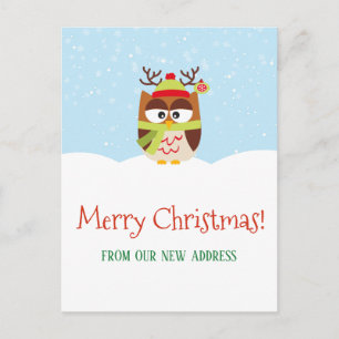 Carte Postale Faire-part Annonce de déménagement pour les fêtes de Noël Nou