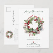 Carte Postale Faire-part Annonce de déménagement pour Noël et joie des fête (Devant / Derrière)