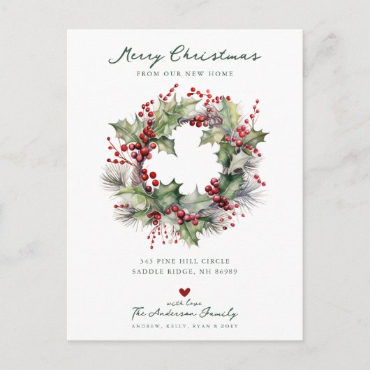 Carte Postale Faire-part Annonce de déménagement pour Noël et joie des fête (Devant)