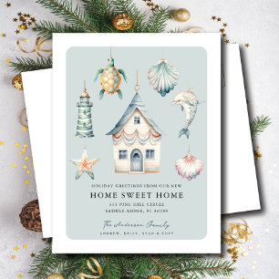 Carte Postale Faire-part Annonce de déménagement pour un Noël tropical