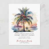 Carte Postale Faire-part Annonce de déménagement pour un Noël tropical (Devant)