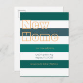 Carte Postale Faire-part Annonce de déménagement rayures gras modernes (Devant / Derrière)