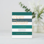 Carte Postale Faire-part Annonce de déménagement rayures gras modernes (Debout devant)