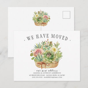 Carte Postale Faire-part Annonce de déménagement succulente