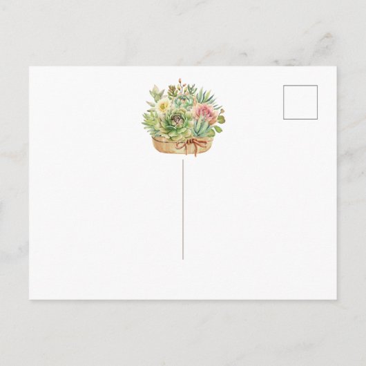 Carte Postale Faire-part Annonce de déménagement succulente (Dos)