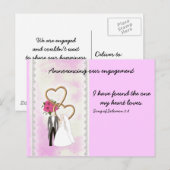 Carte Postale Faire-part Annonce de fiançailles avec verset biblique (Devant / Derrière)