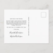 Carte Postale Faire-part Annonce de fiançailles de photo moderne minimale (Dos)