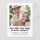 Carte Postale Faire-part Annonce de fiançailles drôle avec photo pour la da (Devant)