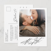 Carte Postale Faire-part Annonce de fiançailles photo moderne enfin  (Devant / Derrière)